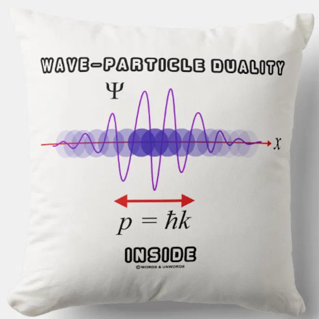 Wave-particle Duality Inside Unsecurity Principle Kudde (Physicists and physics major will enjoy this throw pillow featuring "Wave-Particle Duality Inside")