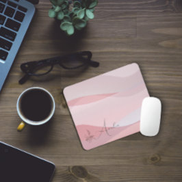 Wave Pastel rosa ros färg övertoning blommigt namn Musmatta