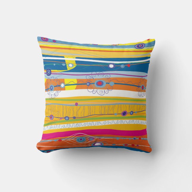 Wave Pattern Throw Pillow Kudde (Framsida)