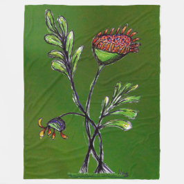 Wave Plant Fleece Blanket