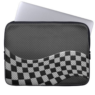 Wave Print Decor-Flagga för kolfiber-Tävla Laptop Sleeve