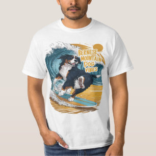 Wave Rider Bernese Mountain Hund Surfing T Shirt