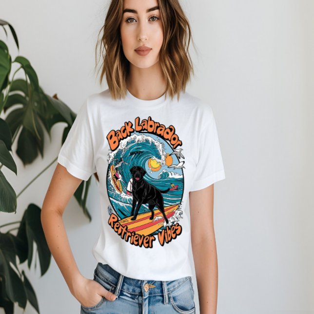 Wave Rider Black Labrador Retriever Valp T Shirt (Skapare uppladdad)