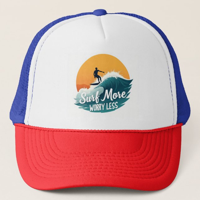 Wave Rider Cap 🧢 Surfa more Sunset Stil Keps (Framsida)