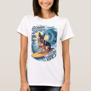 Wave Rider: En tysk shepherd Surfing T Shirt