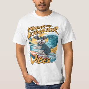 Wave-Riding Miniature Schnauzer Surfing Äventyr T Shirt