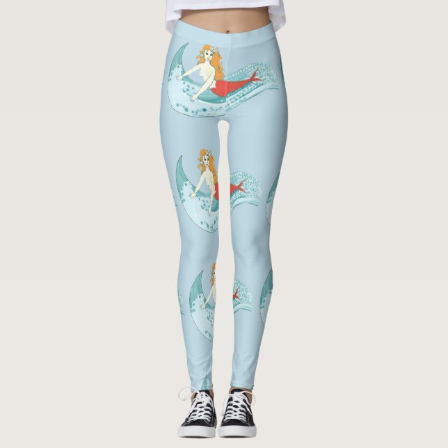 Wave-riding-Sjöjungfru Thunder_Cove Leggings (Framsida)
