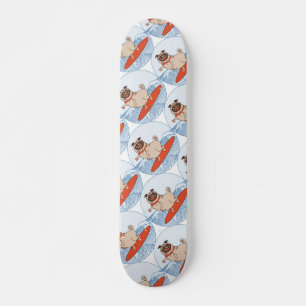 Wave ridning lycklig pug hund på skarvband mini skateboard bräda 18,5 cm