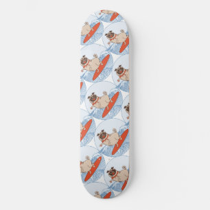 Wave ridning lycklig pug hund på skarvband mini skateboard bräda 18,5 cm