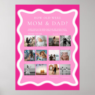 Wave Rosa Hur gammalt var Mamma och Pappa fotospel Poster