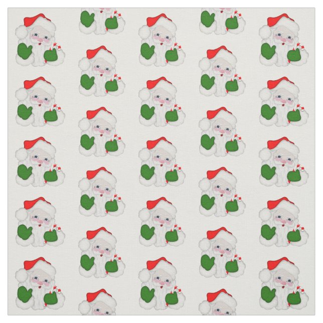 Wave Santa & Candy cane Tecknad Tyg (Provkarta)