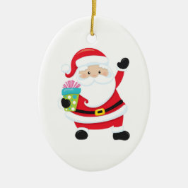 Wave Santa Ceramic jul Ornament