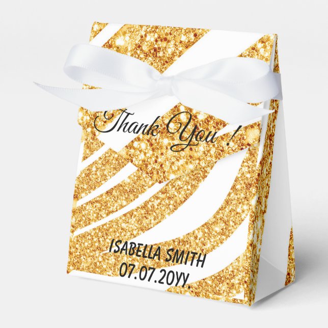 Wave Sea Guld Glitter Boho Populär Kollektion Presentaskar (Framsidan Sidan)