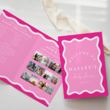 Wave Shock rosa Baby Shower Game Booklet