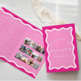 Wave Shock rosa Baby Shower Game Booklet