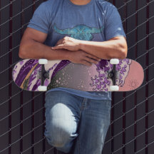 Wave Skateboard för Lila av ljus Neon Retro