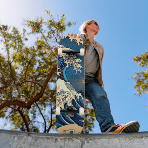 Wave Skateboard - Retro Groovy Design - vintage