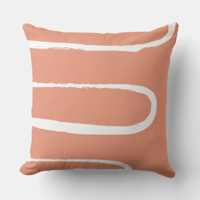 Wave Soft Salmon Orange Kudde (Framsida)