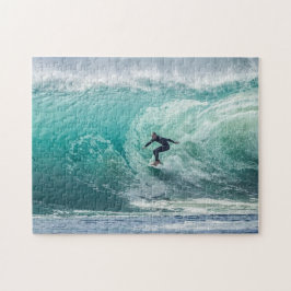 Wave Surfer Surfing Sports Blue Ocean Pussel
