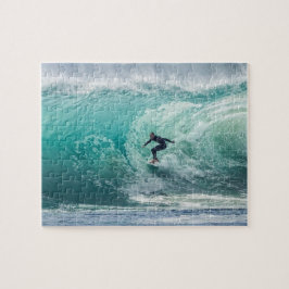 Wave Surfer Surfing Sports Blue Ocean Pussel