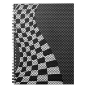 Wave-Tävla för kolfiber Stil-Flagga Anteckningsbok Med Spiral