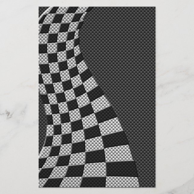 Wave-Tävla för kolfiber Stil-Flagga Brevpapper (Framsida)