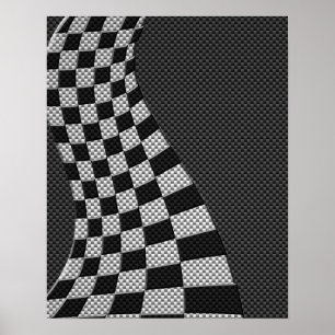 Wave-Tävla för kolfiber Stil-Flagga Poster