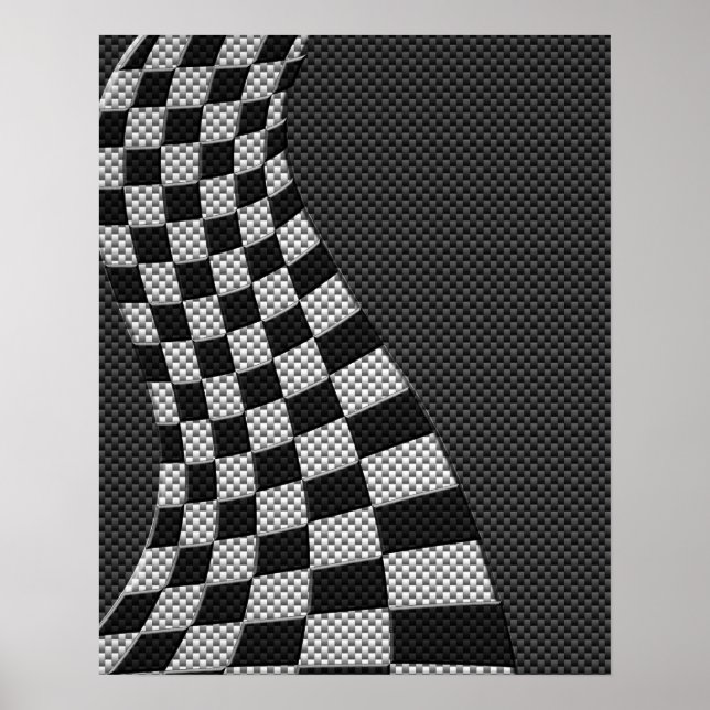Wave-Tävla för kolfiber Stil-Flagga Poster (Framsidan)