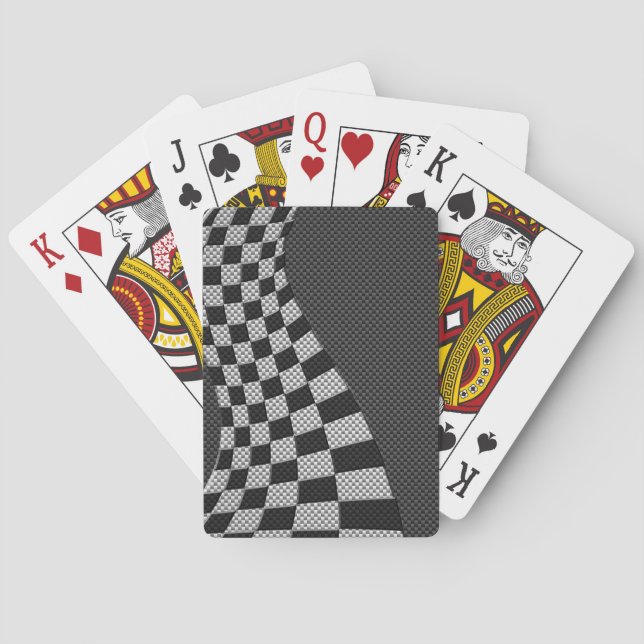 Wave-Tävla för kolfiber Stil-Flagga Spel Kort (Baksidan)