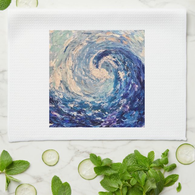 Wave Tea Towel Kökshandduk (Vikta)