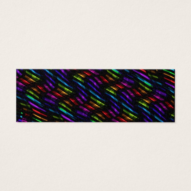 Wave Twists Mörk Rainbow Gem Mosaic Artwork Litet Visitkort (Framsidan)