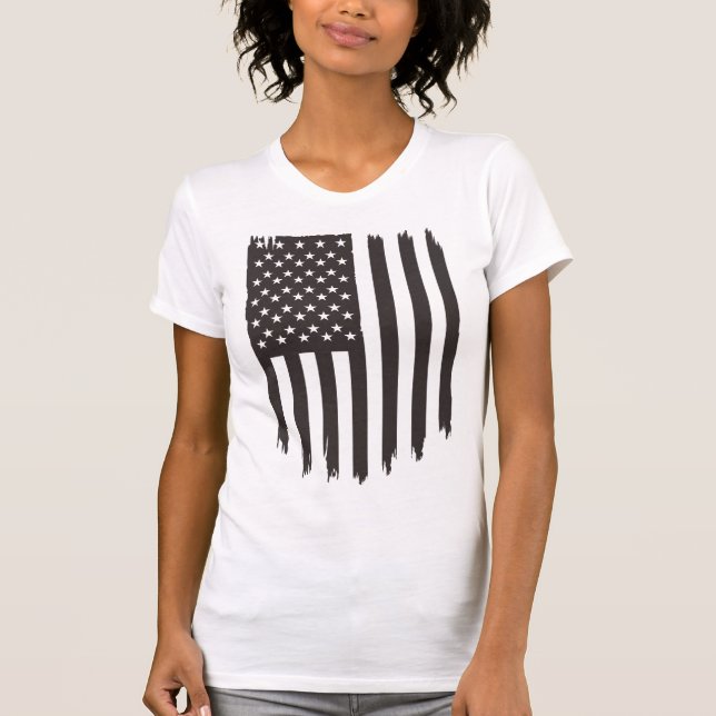 Wave United Stater National Flagga T Shirt (Framsida)