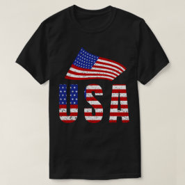 Wave USA flagga Typography T Shirt
