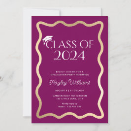 Wave Vin Guld Studentfest Inbjudningar