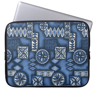 Wave Warrior Hawaiian Tapa Neoprene Wetdräe Laptop Sleeve