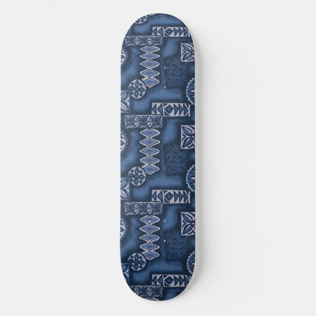 Wave Warrior Hawaiian Tapa Skateboard (Framsida)