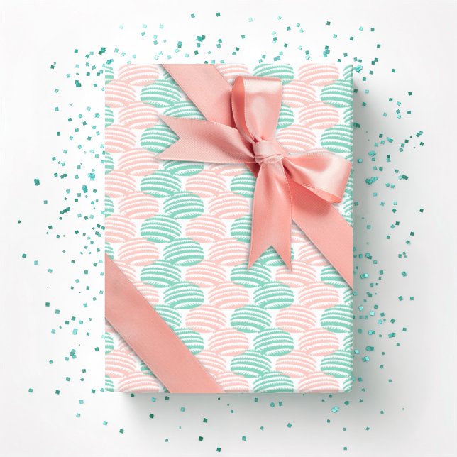 Wave Weave in Teal and Flamingo Presentpapper (Skapare uppladdad)