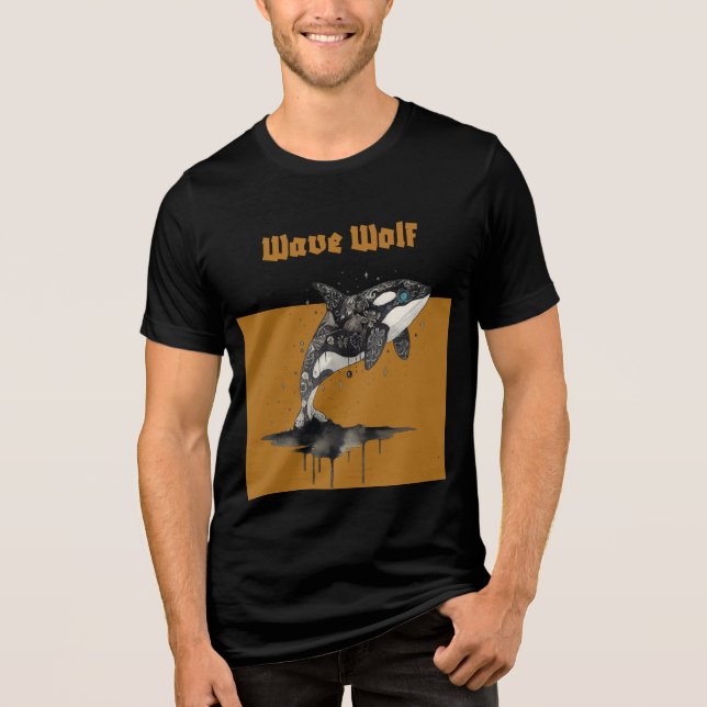 Wave Wolf T Shirt (Framsida)