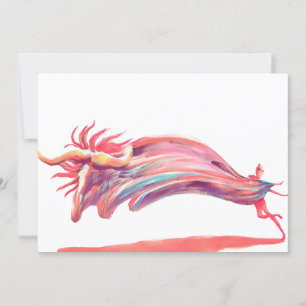 Waved Ballet Dancer Rosa Art Julkort