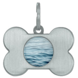 Waved Blue vatten Namnbricka Husdjur
