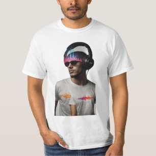 Waveform Beats: Anpassningsbar DJ-Logotyp T-Shirt- T Shirt