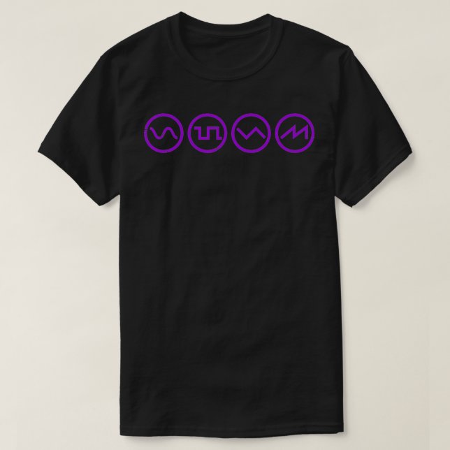 Waveform Techno Synthesizer Synth Analog T Shirt (Design framsida)