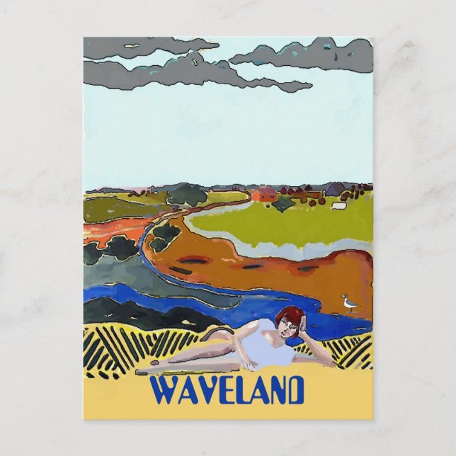 WAVELAND MS, Vintage Stil vykort (Framsida)