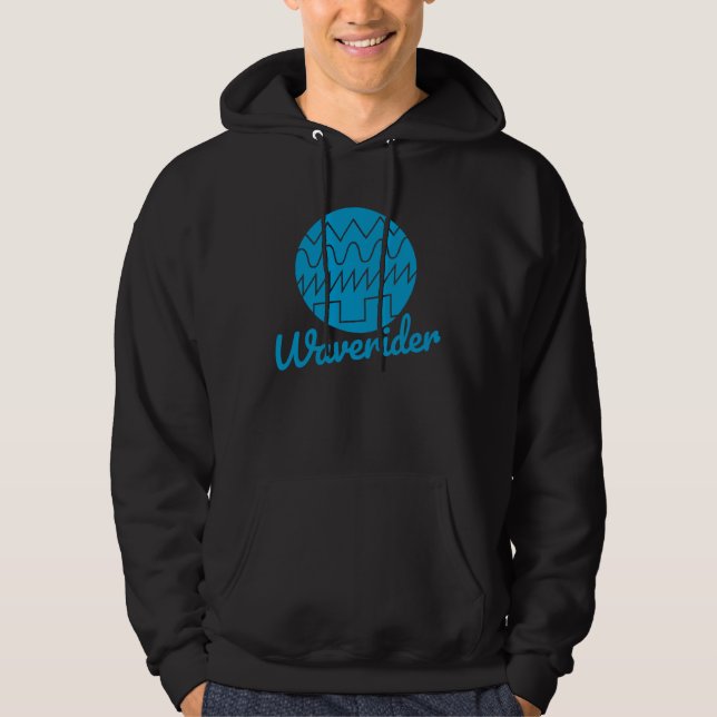 Waverider Synthesizer  80-tals Synthwave Vågform Hoodie (Framsida)