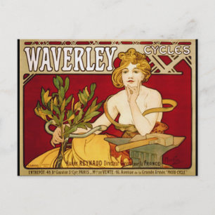 Waverley Cycles - Art nouveau - Alphonse Mucha Vykort