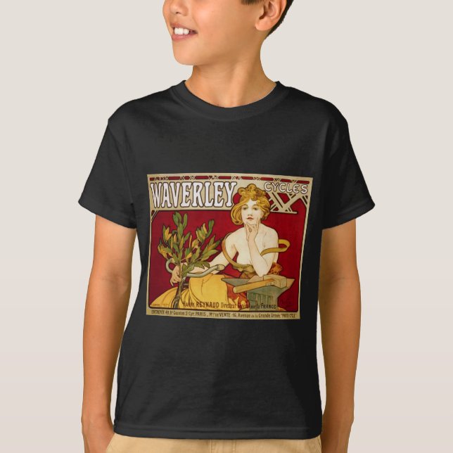 Waverley cyklar - art nouveau - Alphonse Mucha T Shirt (Framsida)