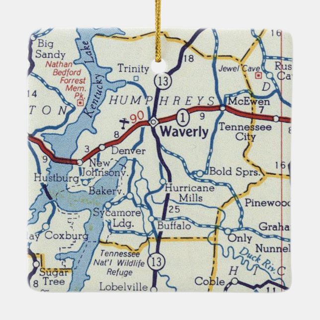 Waverly TN Julgransprydnad Keramik (Baksida)