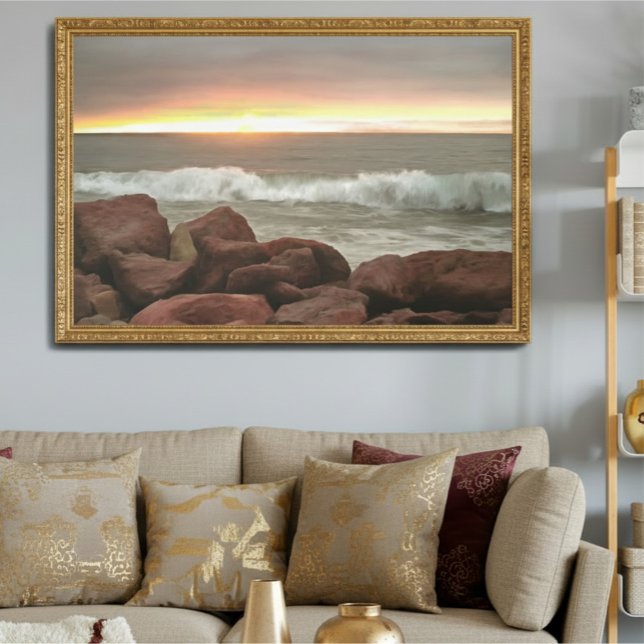 Waves and Boulders 0893 Art Print Poster (Skapare uppladdad)