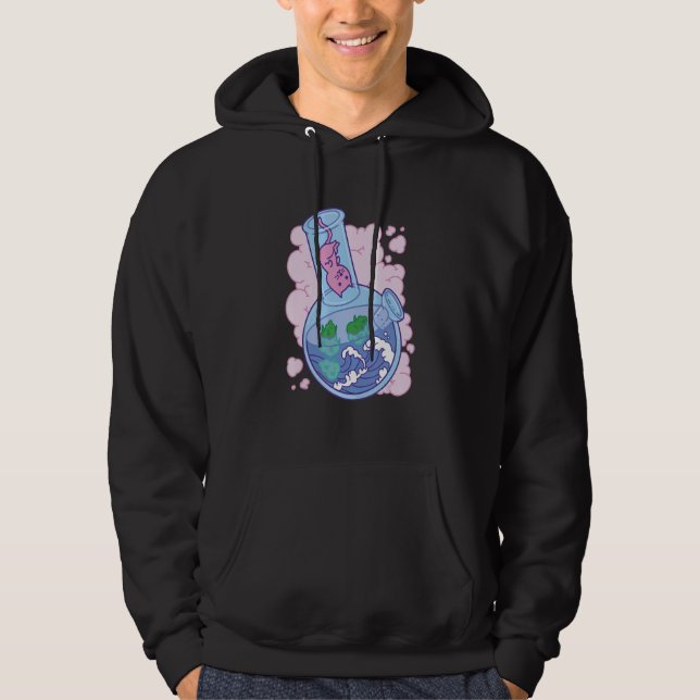 Waves Bong joint Cat Hoodie (Framsida)