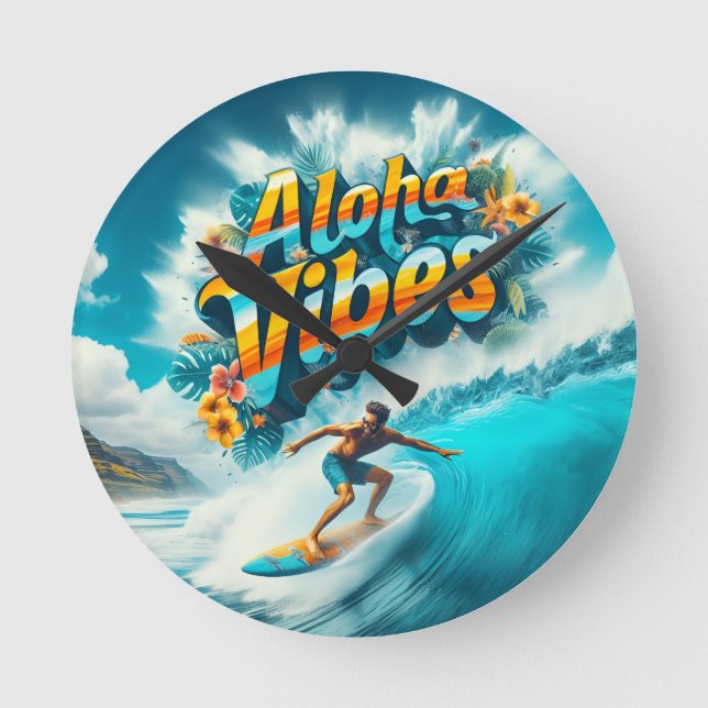 Waves & Wanderlust Collection Rund Klocka (Framsida)